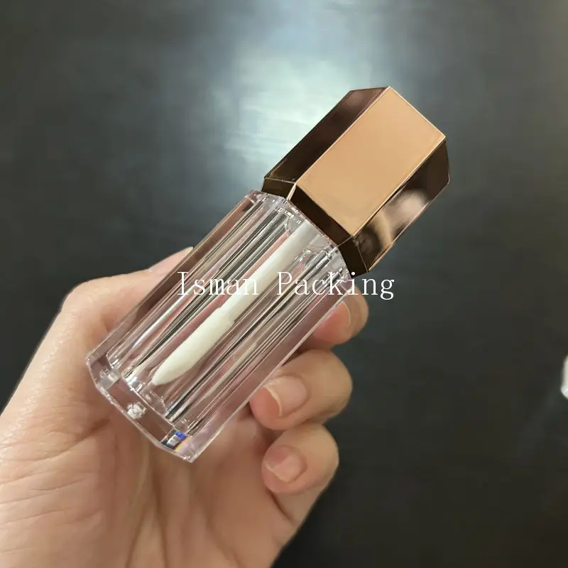 50 шт. шестигранный металлический блеск для губ розового золота тюбик