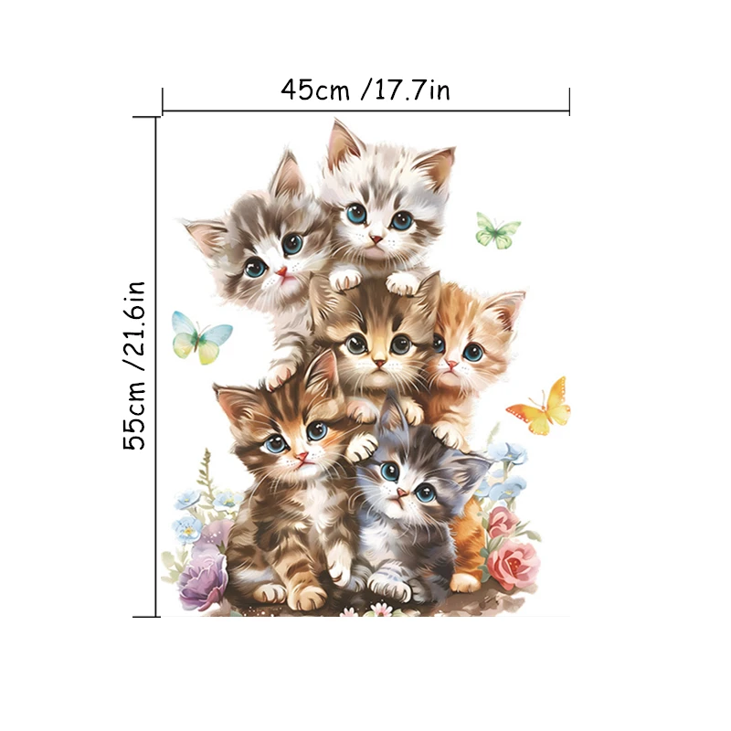 Милый мультяшный детский Кот ворс Arhat 3D Виниловые настенные наклейки на дверь