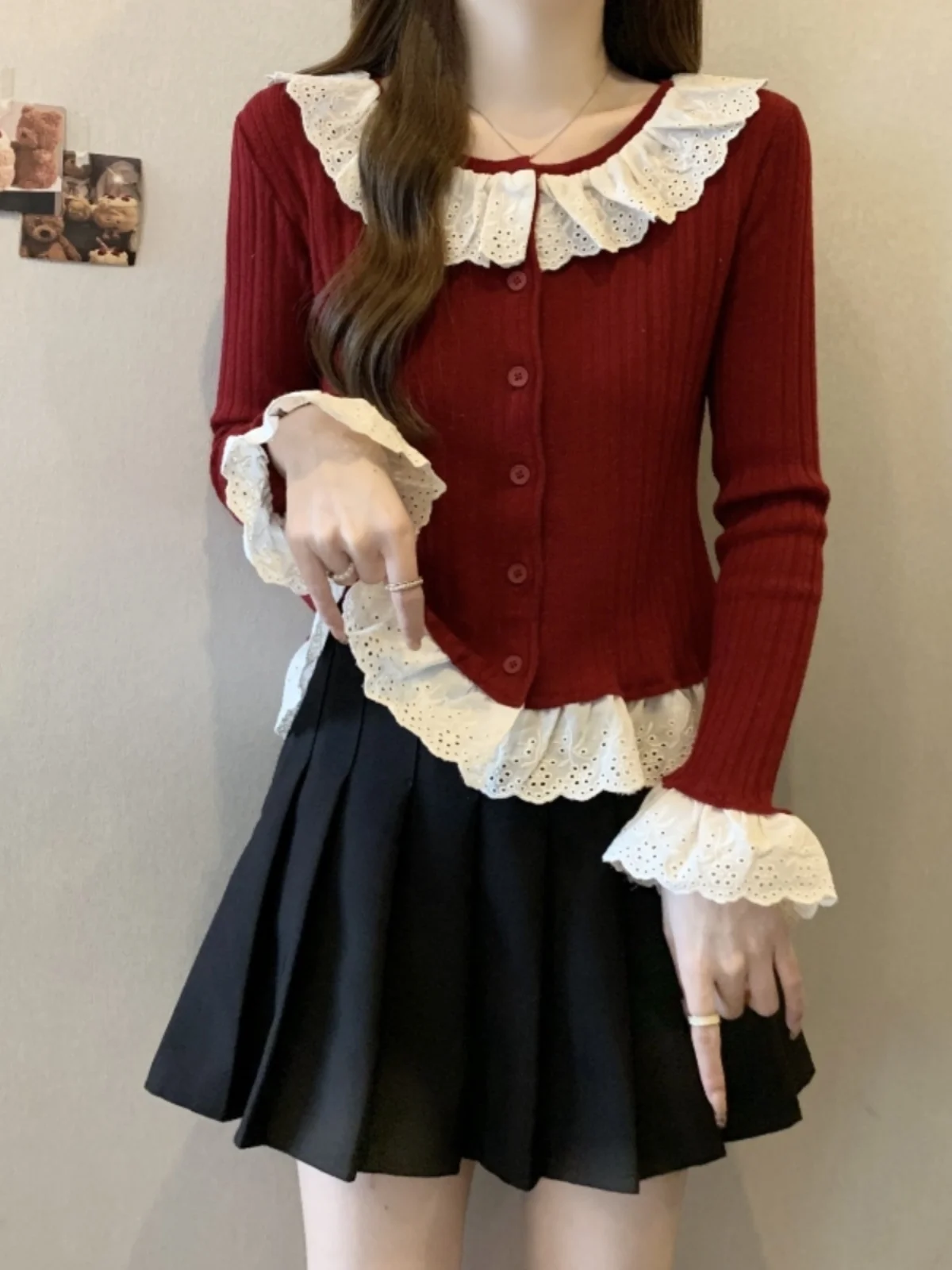 Популярная в этом году красивая вязаная женская рубашка ранней осени новый