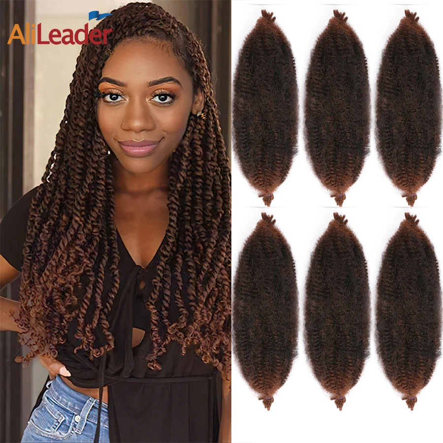 

6 Packs Synthetic Ombre Kinky Afro Braiding Hair Marley Twist Braid Hair For Nu Locs Hair Bun Jumbo Senegal Twist Soft Extension