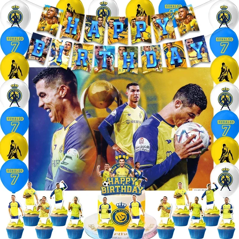 

Футбол Cr7 Роналду украшение для дня рождения воздушный шар баннер фон торт Топпер товары для вечеринки детский душ