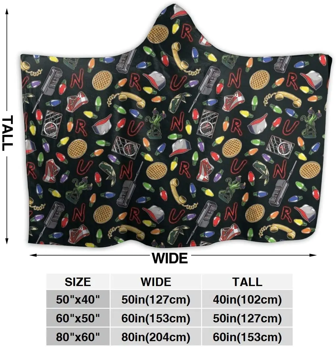 Фланелевое Одеяло с капюшоном очень странные дела | Пледы