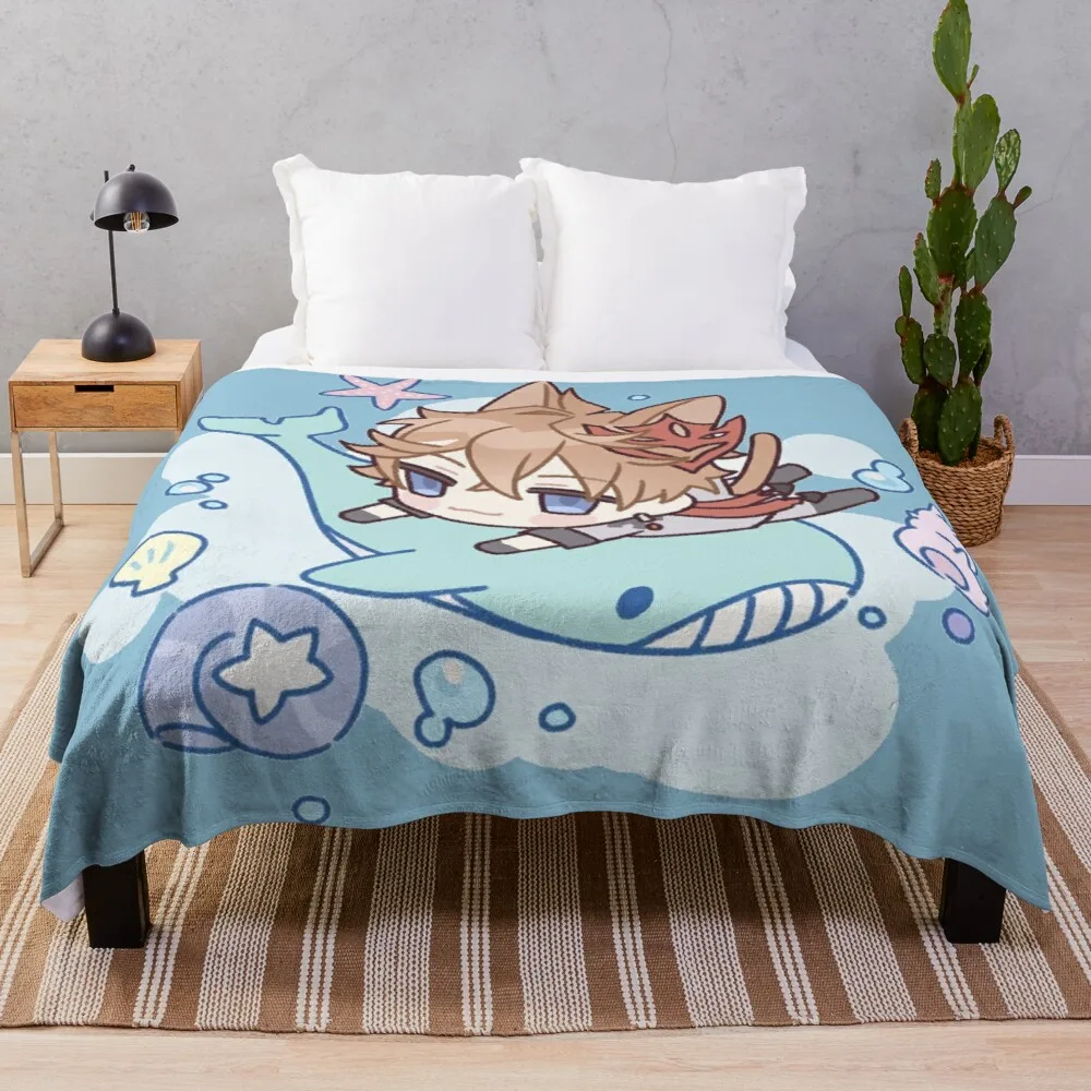 

Genshin Impact Chibi ChildeThrow Blanket soft blanket fluffy shaggy warm bed fashionable extra large blanket