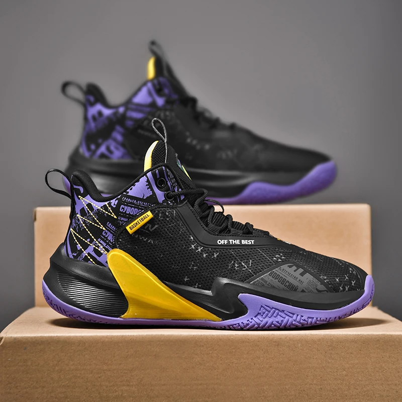 

QQ-2158 High Quality Mens Basketball Sneakers Cushion Non-Slip Training Sports Shoes Wearable ForMotion Basketball Shoes for Men