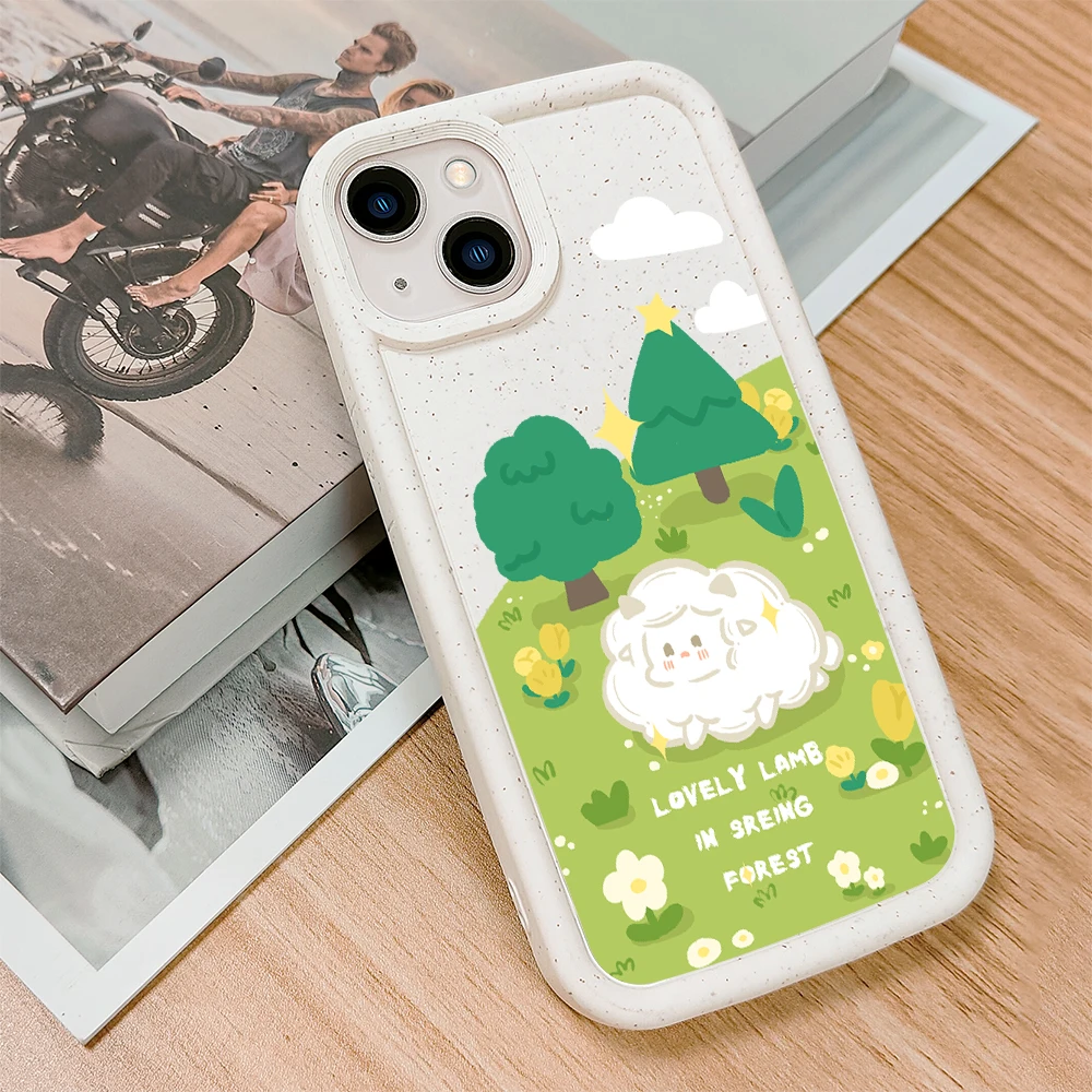 

Cartoon Sheep Lamb Phone Case For iPhone 14 Plus 12 ProMax Cases For iPhone 12Pro 11 Pro XR XS Max TPU Degradation Cover Fundas