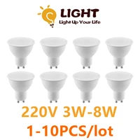 1 10pcs super bright gu10 3w 5w 6w 7w 8w led bulb lamp 220 240v spotlight warm white cold white natural light led light for home