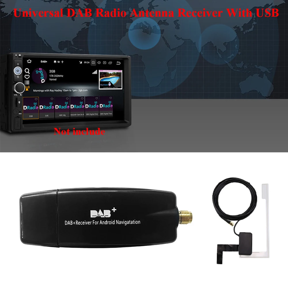 

DAB USB Android Car Radio Plus Antenna Amplifier Receiver Auto Tuner Box Adapter Signal Booster Dongle Module For Stereo