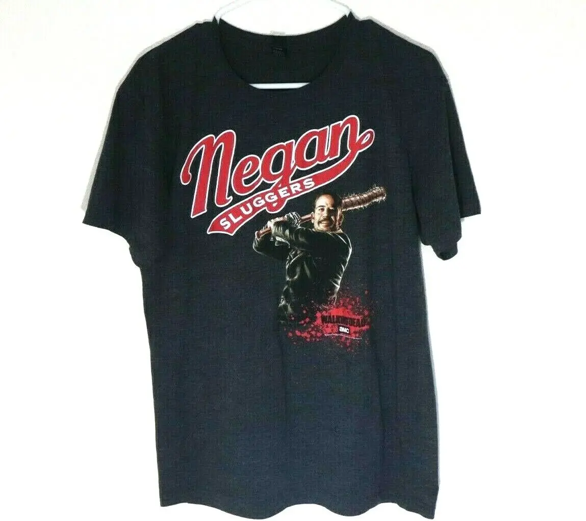 Футболка Ходячие мертвецы Neegan, Мужская черная рубашка среднего размера, свободная