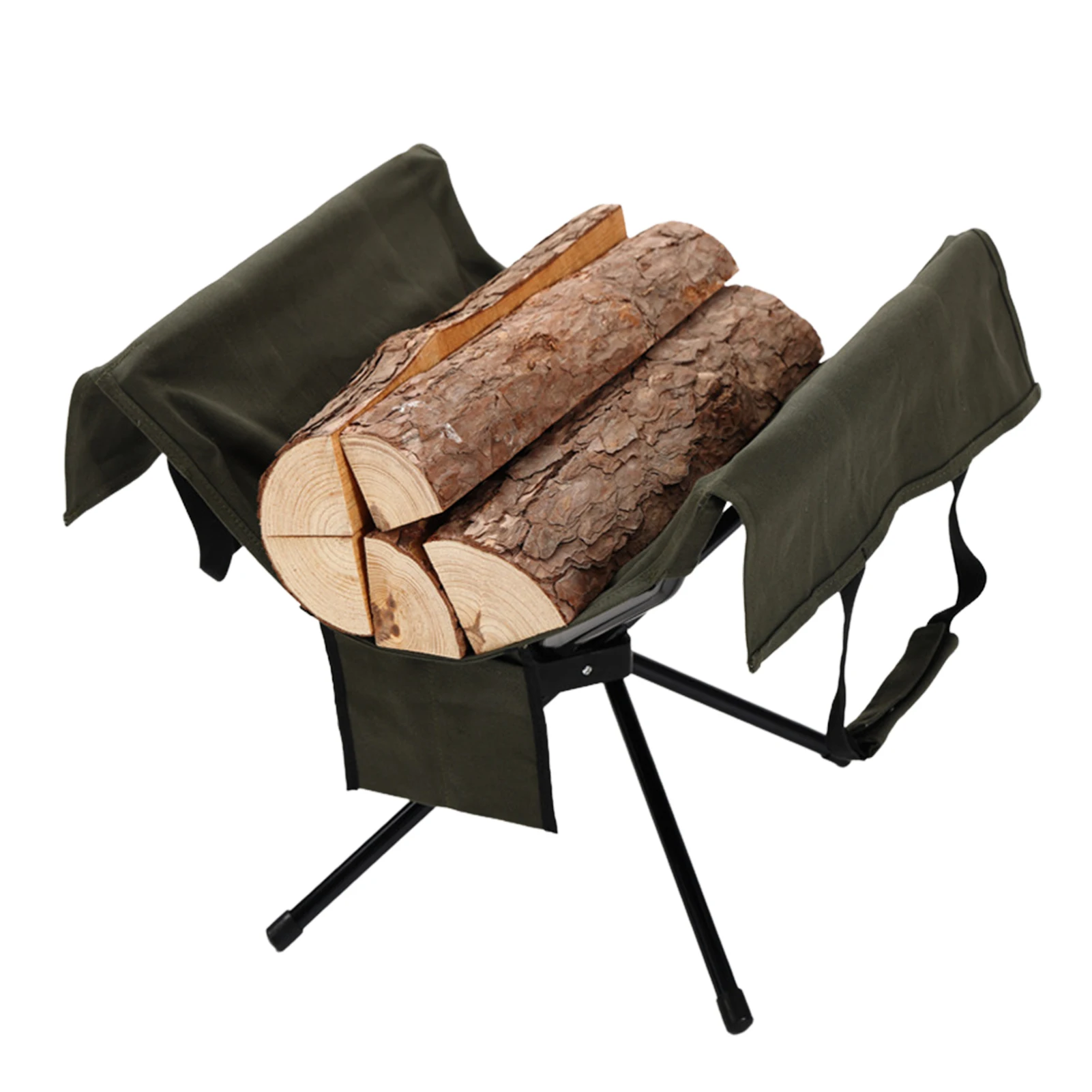 

Firewood Holder Rack Portable Firewood Storage Bracket Holder With Canvas Portable Metal Firewood Log Rack Holder For Indoor
