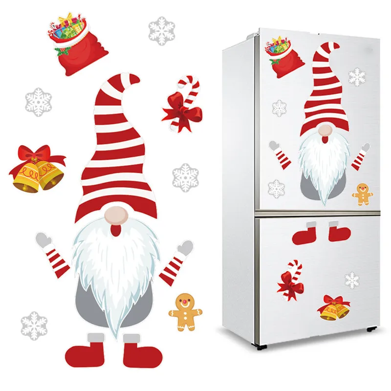 

Christmas Decoration Cartoon Santa Claus Snowman Faceless Fridge Magnet Funny Stickers Cute Kitchen Garage Home Holiday Decor