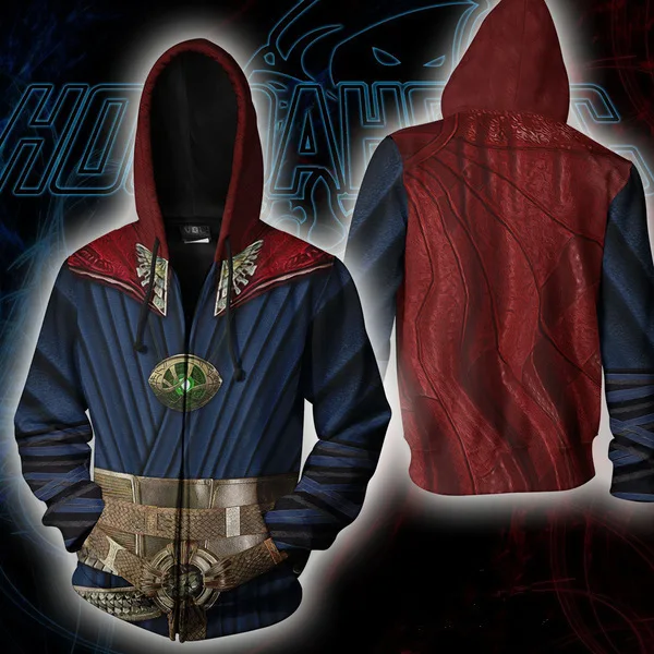 New Movie Doctor Strange Cosplay 3D Hoodies Unisex Zipper Autumn Jacket Anime Fans Outfit Stephen Strange Hooded Sweatshirt