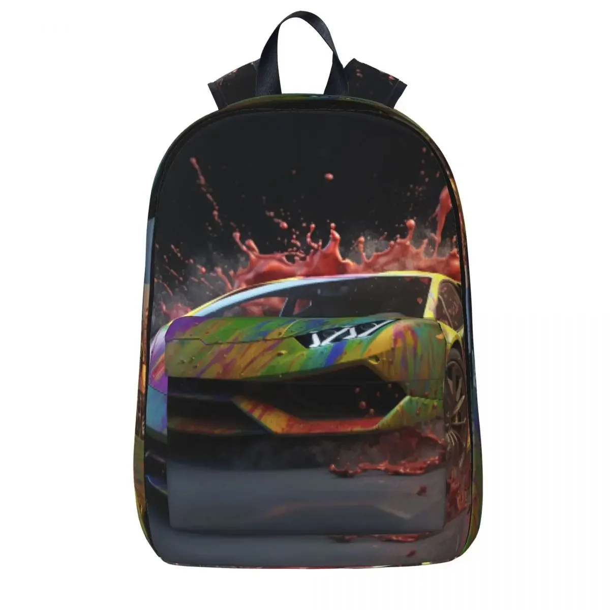 

Noble Sports Car Backpack Liquid Splash Explosion Sport Backpacks Male Custom Large High School Bags Kawaii Rucksack