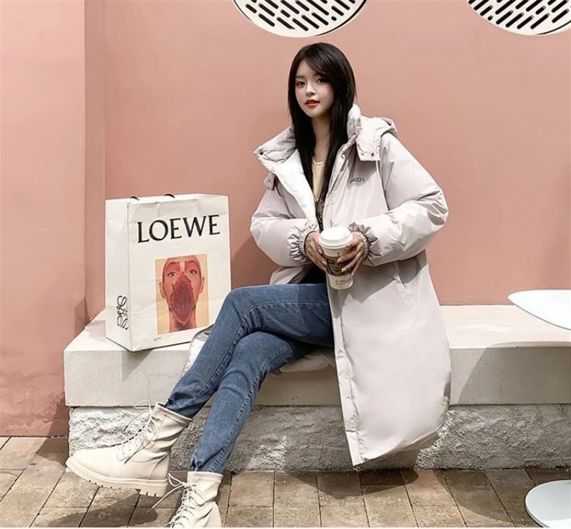Mid-length Cotton-padded Jacket 2023 New Coat Women's Winter Sports Style Cotton-padded Jacket Parker Bubble Coat Oversized