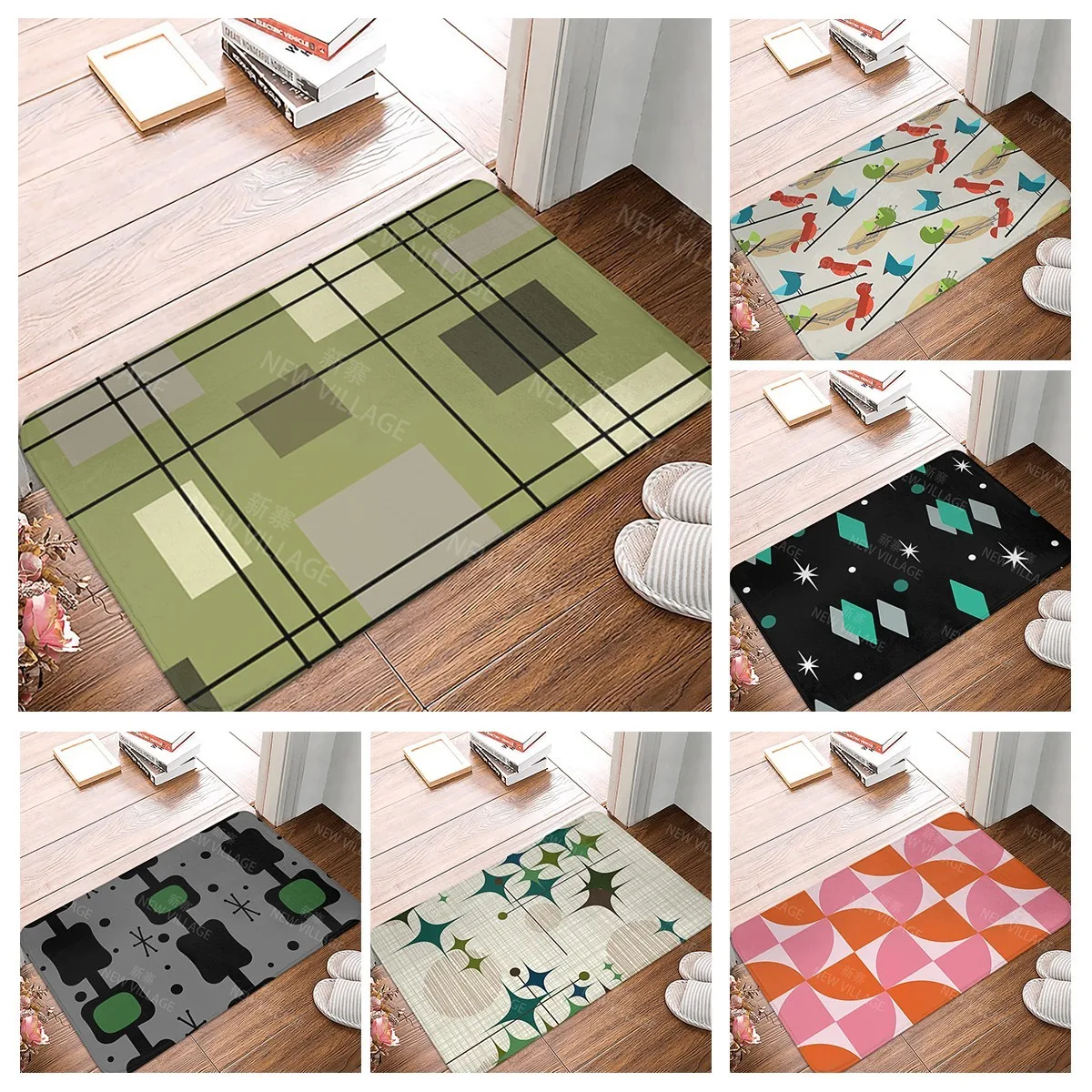 

Противоскользящий коврик для ванной комнаты, маленький коврик для душа, домашний декоративный дверной коврик, коврики для кухни, спальни, входа в комнату, абстрактный morandi в стиле бохо