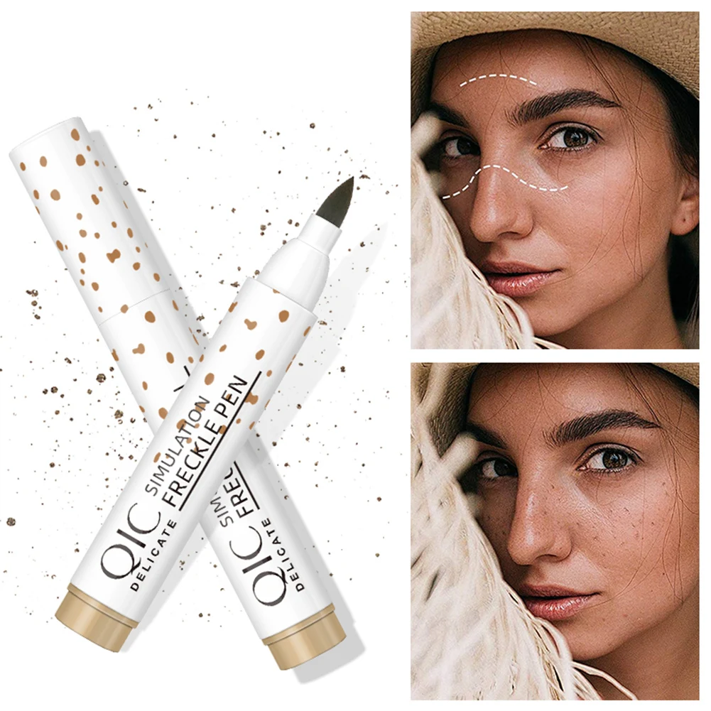 

Natural Freckle Pen Waterproof Smudge-proof Dot Spot Pen Face Fake Freckles Makeup Tool Gift for Girls Women Light/Dark Brown