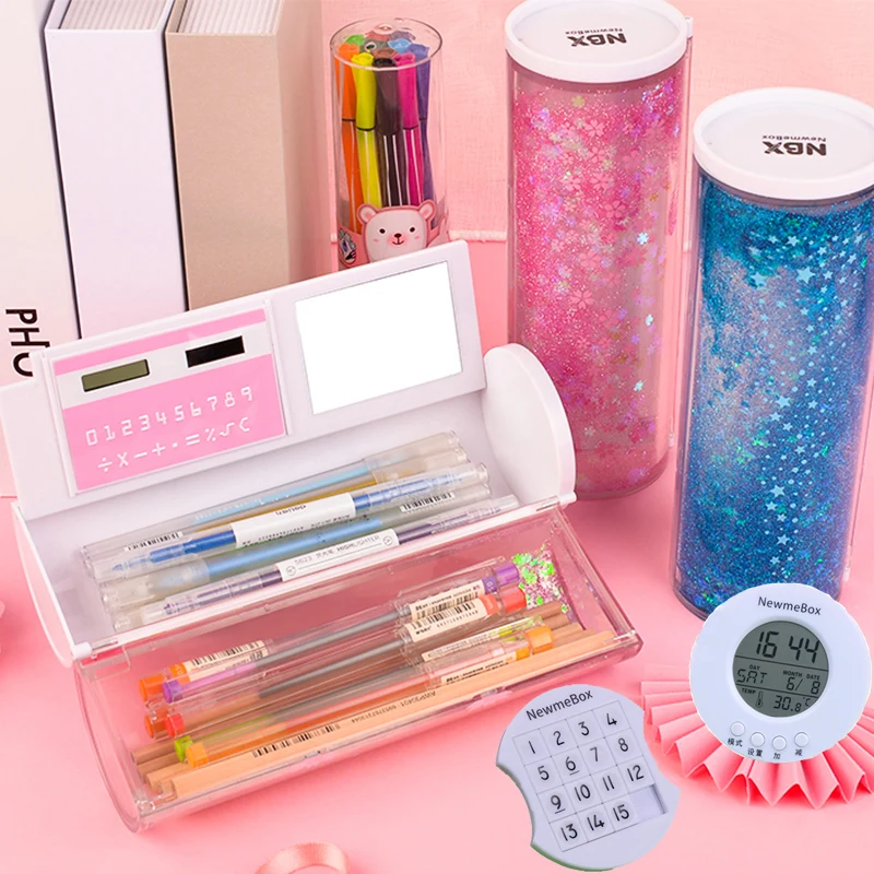 Cases Anime Multi-function Quicksand Creative Pen Box Stationery For Loved School Supplies Pink Girl Boy