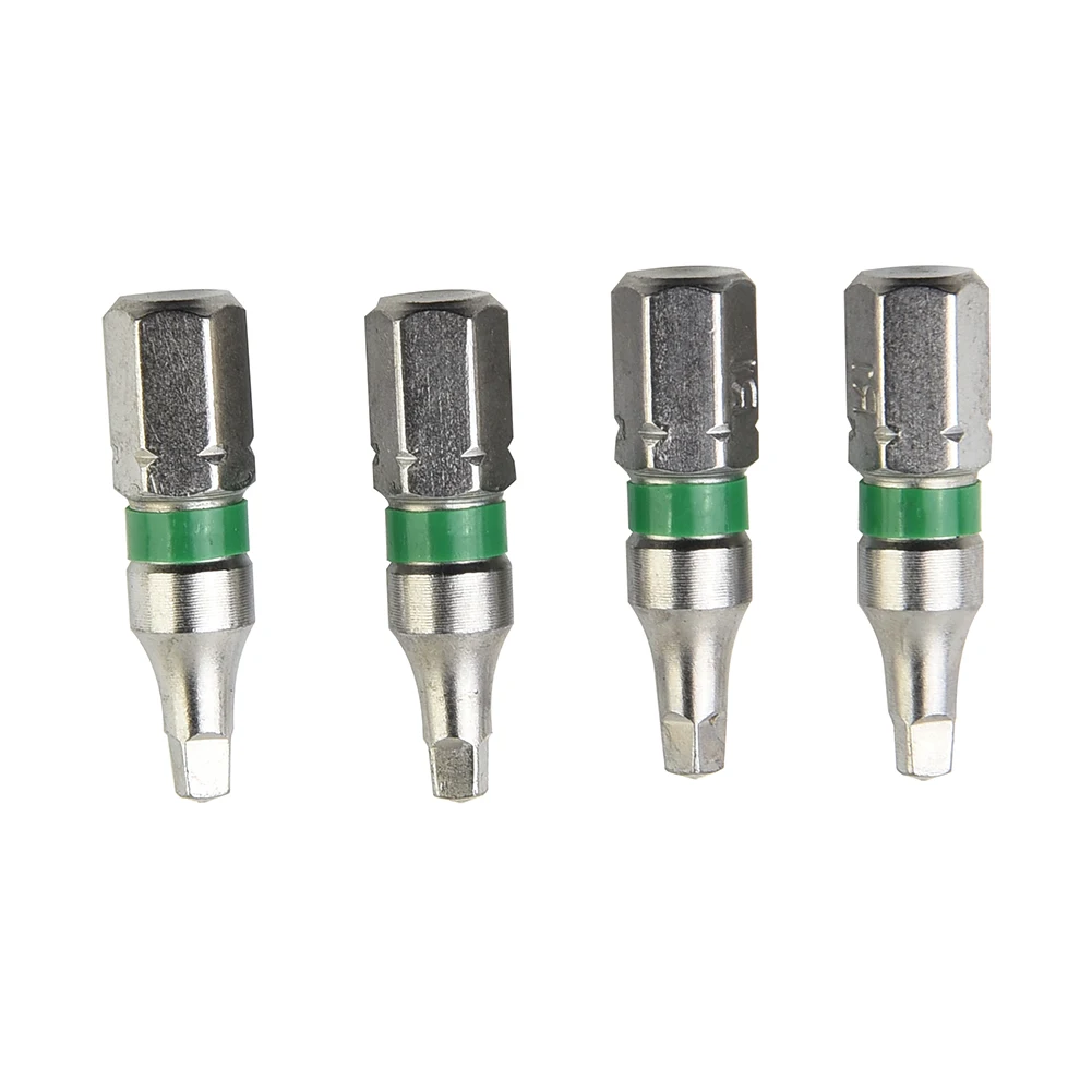 

4 Pcs SQ1 SQ2 25mm Screwdriver Bits Magnetic Square Head 6.35mm Hex Shank Spanner Screwdriver Bit For Power Tools