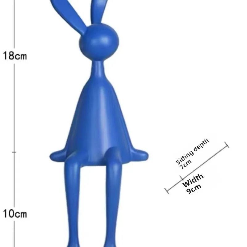 

Черный полимерный кролик статуэтка