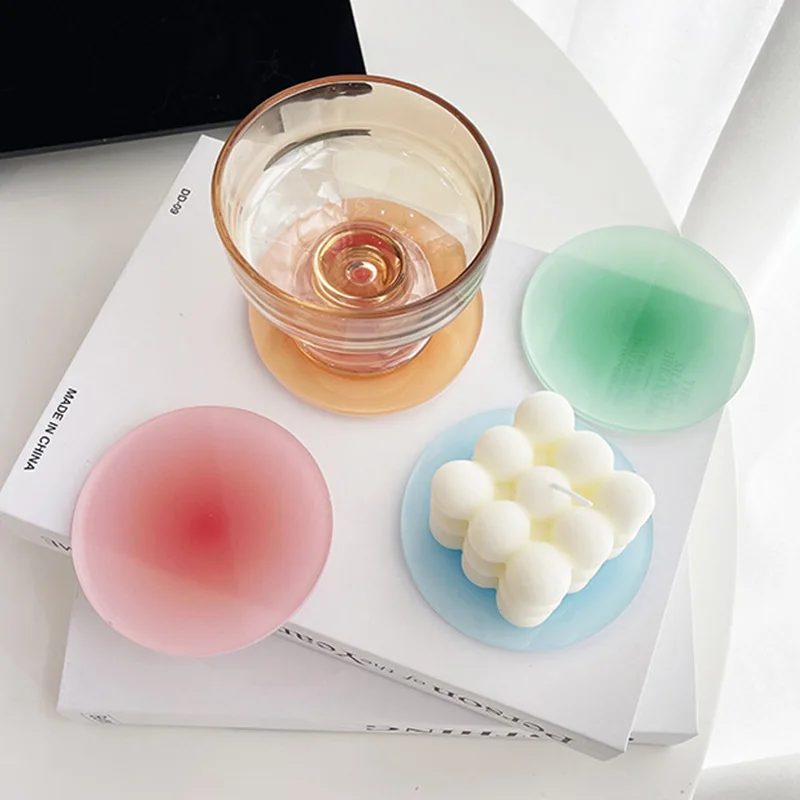 

Акриловые подставки, коврик для стола, круговой градиентный термостойкий Коврик для подставки в скандинавском стиле, коврик для напитков, п...