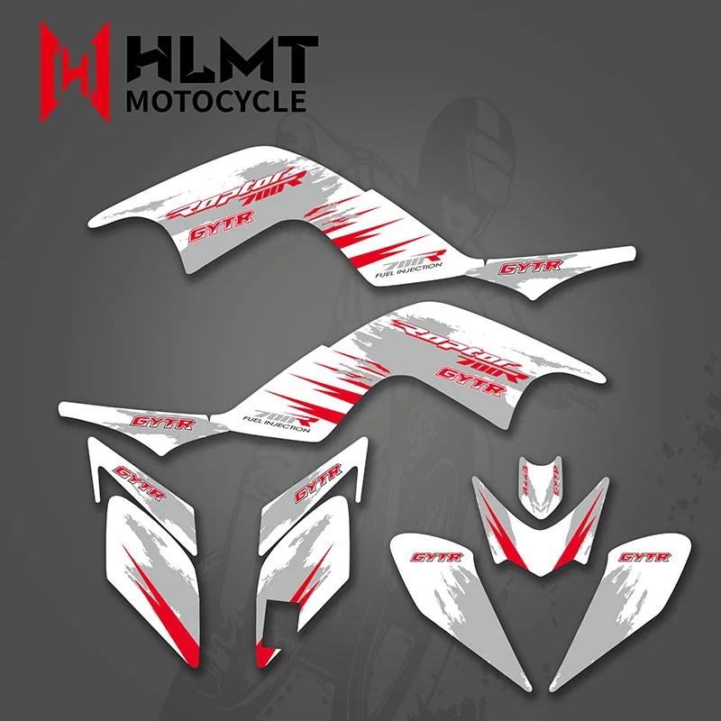 HLMT สไตล์ใหม่ทีม DECALS กราฟิกสติ๊กเกอร์ชุดสำหรับ Yamaha YFM700 RAPTOR 700 2006 2007 2008 2009 2010 2011 2012
