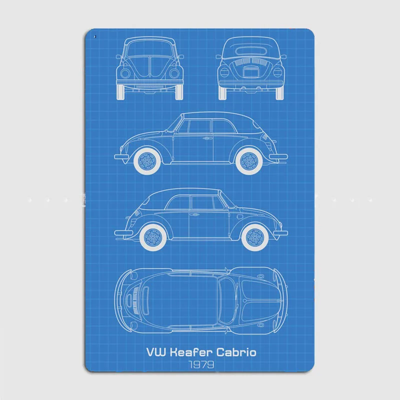 VW Beetle KNOWLEDGE Компактный Ретро Классический Автомобиль Металлический Плакат