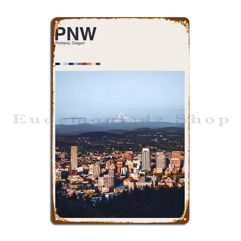 Портландский Орегон, минималистичные металлические знаки, печатный Настенный декор для паба, клуба, фотоплакат Портландский Орегон, минималистичные металлические знаки, печатный Настенный декор для паба, клуба, фотоплакат