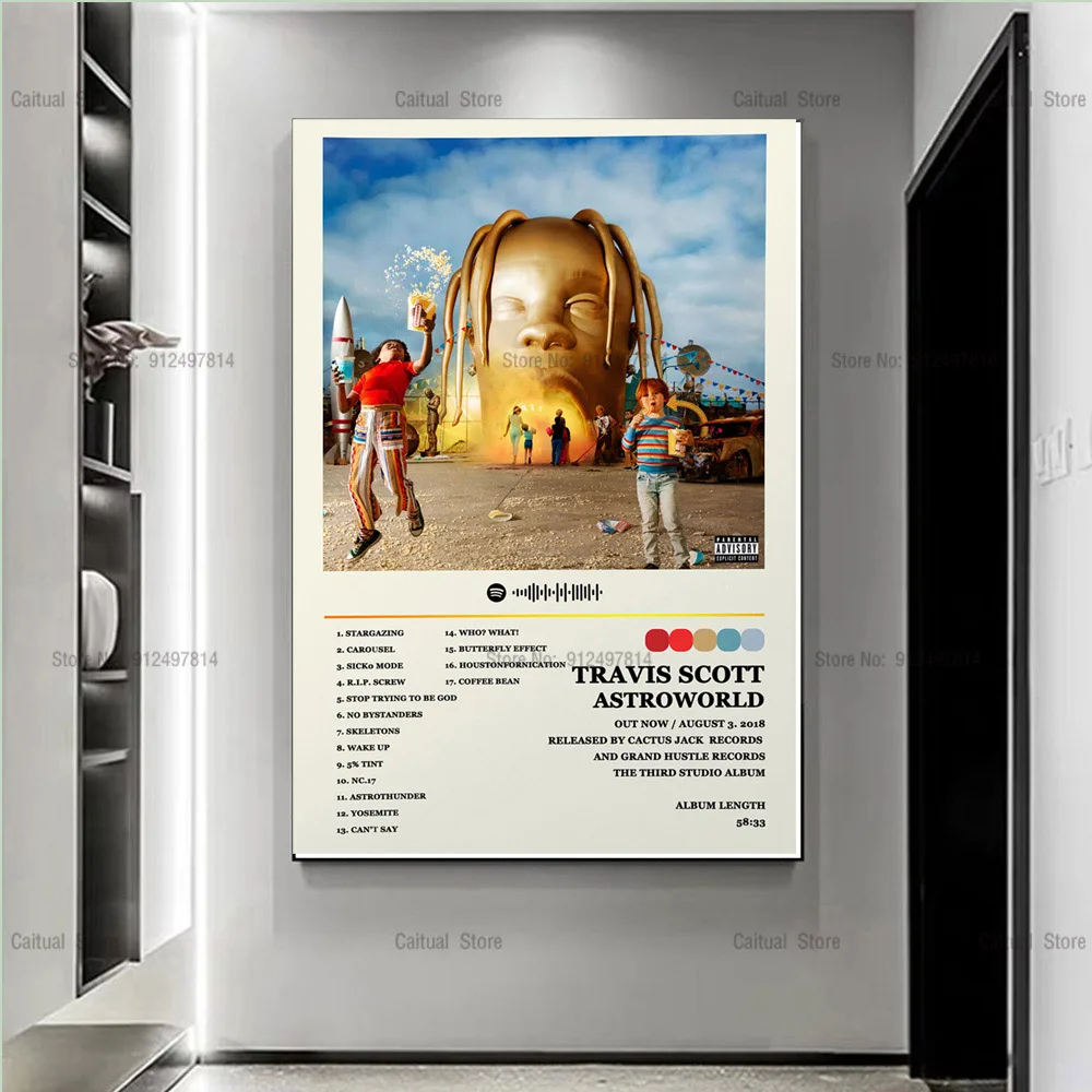 C339 Картина на холсте с изображением дракона Тревиса Скотта Канье Уэста