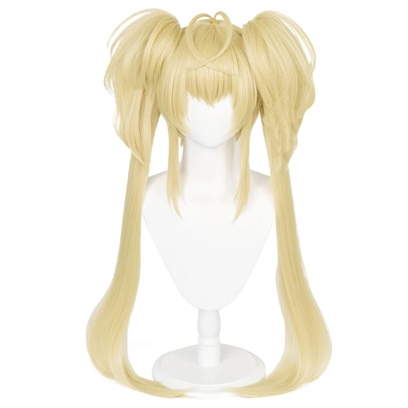 

Tsukiyomi Utau Cosplay Wig Shugo Chara ! Party ! Tsukiyomi Utau Women Blonde Detachable Ponytail Hair Peluca Anime Wigs