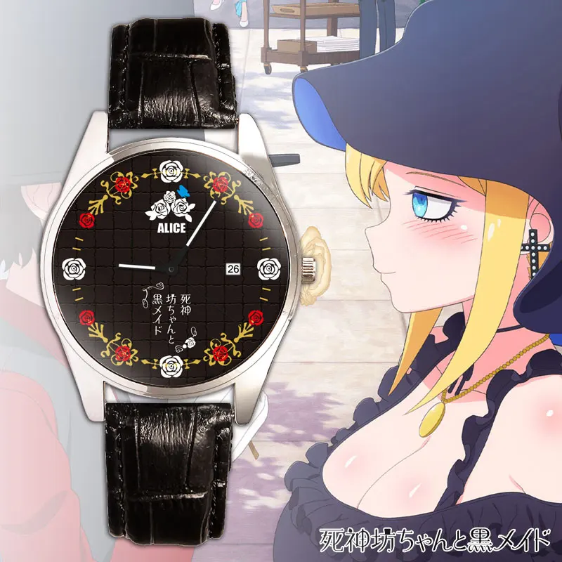 

Anime The Duke of Death and His Maid Botchan Alice Lendrott Cosplay Student Quartz Watch Wristwatch Couples Watches Gift