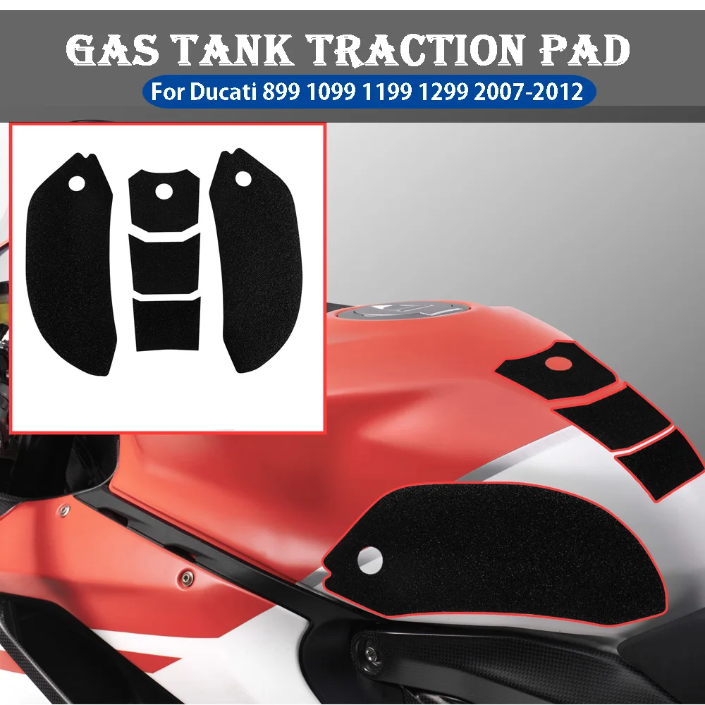 

For Ducati 899 1099 1199 1299 2007-2012 Motorcycle Traction Sticker Protector Anti slip Fuel Tank Pads Gas Grip Knee