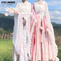 womens hanfu dresses suit female flower waist embroidered skirt ancient chinese costume fairy elegant traditional clothing