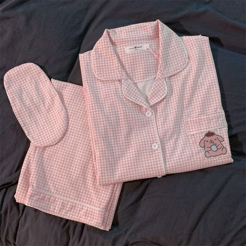 Spring And Autumn Cotton Pajamas For Women New Pudding Dog Net Red Senior Sense Of Student Outer Wear Loungewear Suit