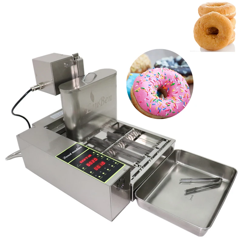 Automatic Donut Making Machine Commercial Digital Display Donuts Maker Doughnut Cake Fryer Machine 4-Row