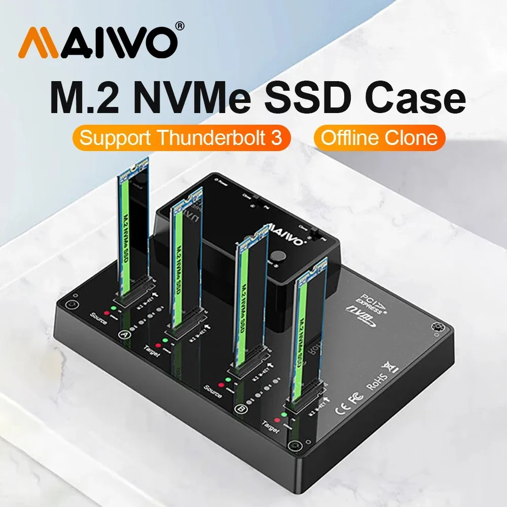 Maiwo Hdd И Ssd Enclosure Device Usb Type-c Внешний Считыватель Жестких Дисков Writer Clone Tool Для M.2 Nvme 8tb