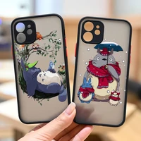 ghibli miyazaki totoro sprite away phone case matte transparent for iphone 7 8 11 12 13 plus mini x xs xr pro max cover