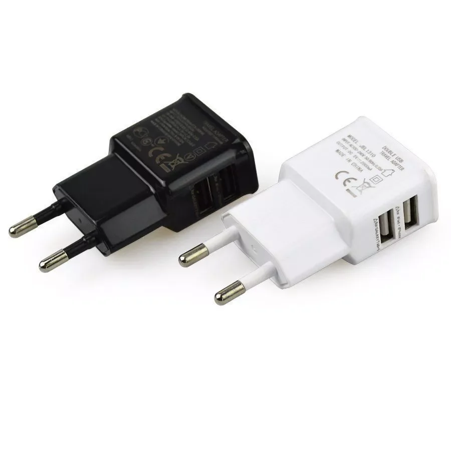 

EU plug 5V 2A Dual USB Universal Mobile Phone Chargers Travel Power Charger Adapter Plug Charger for iPhone for Android