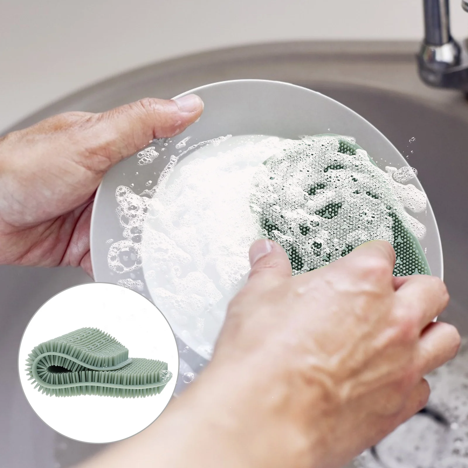 

1pc Kitchen Pot Pan Cleaning Brush Practical Double-sided Dish Washing Brush