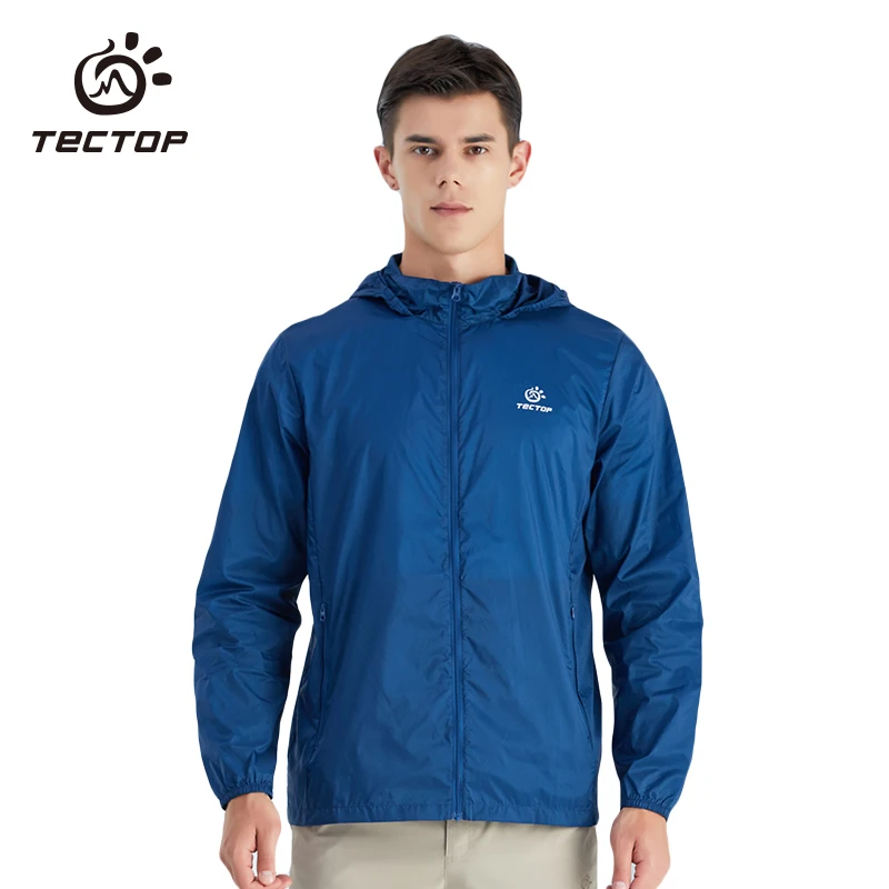 

Tectop Summer Windbreaker Rain Jacket Men Blue Waterproof Quick Drying And Sun Protection Outdoor Cycling Coat