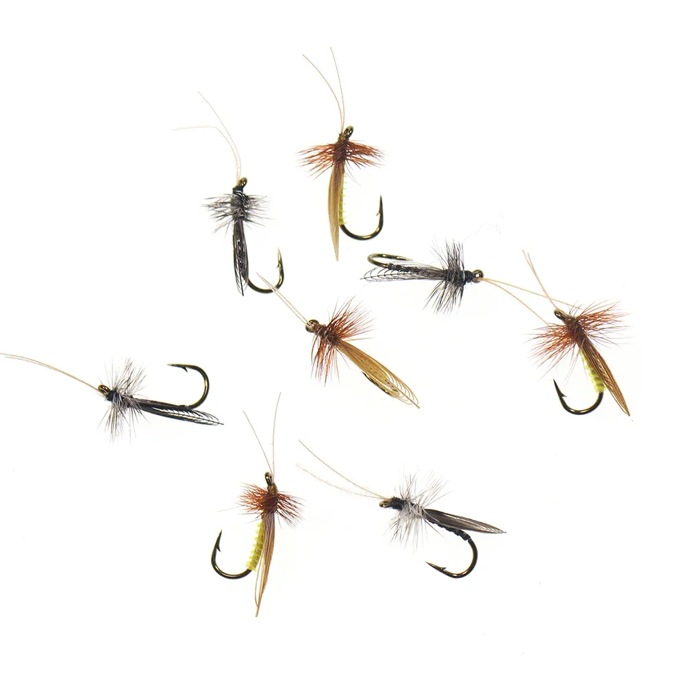 WIFREO 8 шт./кор. # 14 коричнево-серая приманка Caddisfly Sedge для взрослых мягкая сухой мухи
