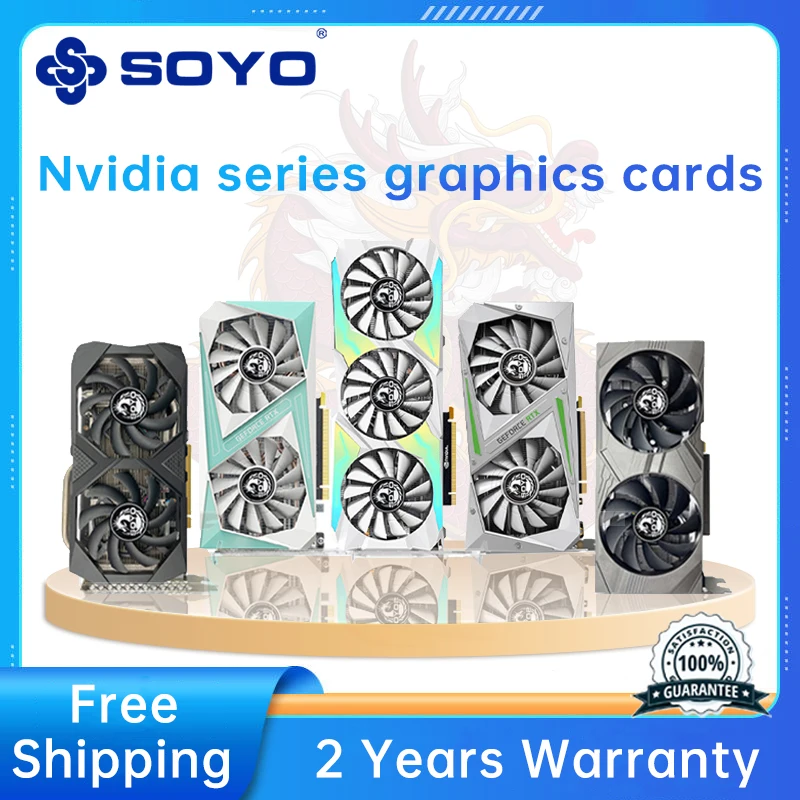 SOYO RTX3060Ti 3070Ti 3080 2060S 2070S 1660S NVIDIA 8G/12G gaming GPU GDDR6 Desktop graphics card support desktop Gpus