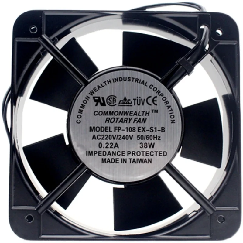 

Axial Fan FP-108EX-S1-B 220V 38W Dual Bearing Cooling Fan Square 150x150x51mm