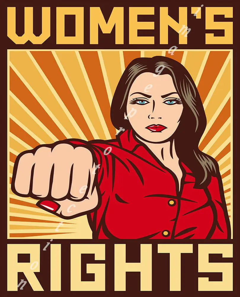 Права женщины большой металлический жестяной знак плакат пропагандистский