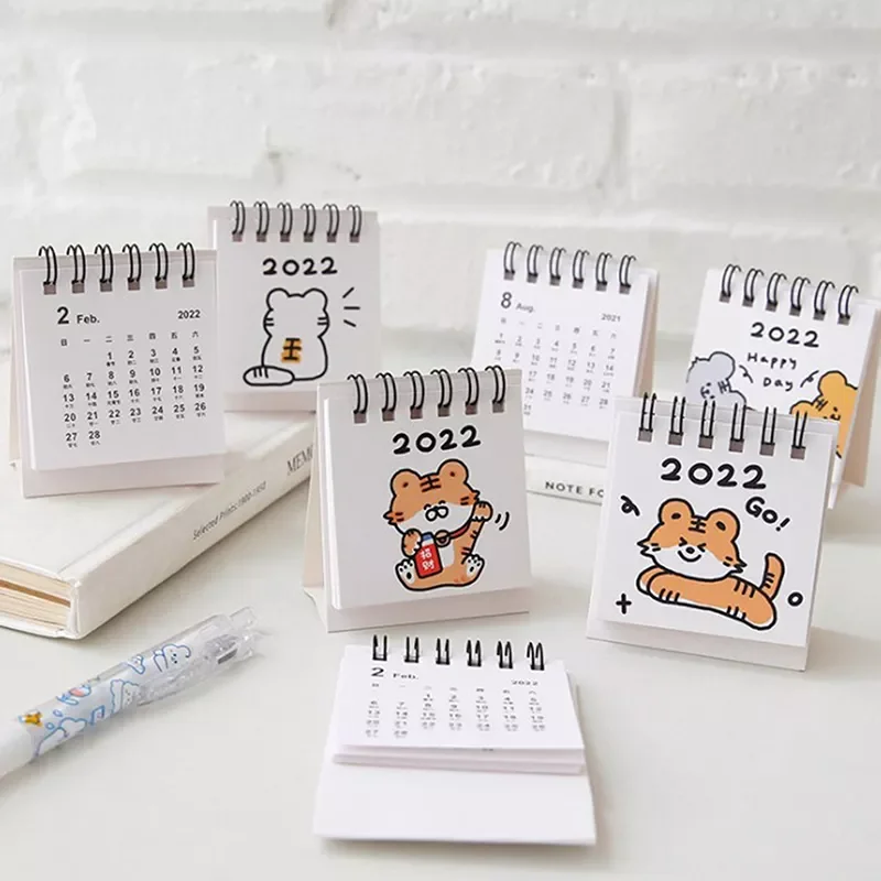 

2022 Creative Chinese Year Of The Tiger Decoration Student Desktop Mini Kid Gift Happy New Year Good Luck Calendar Palm Calendar