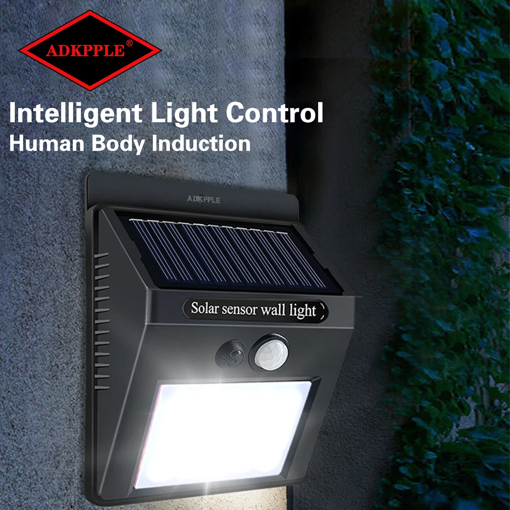 Solar Sensor Wall Light PIR Motion Sensor Rechargeable Outdoor Garden LED Lamp Sconce Waterproof  Street Park Night Light