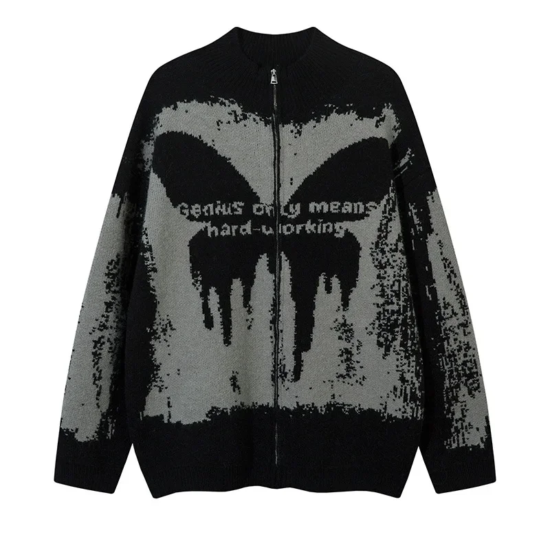 Tangfu модный винтажный мотоциклетный черный вязаный топ в американском стиле