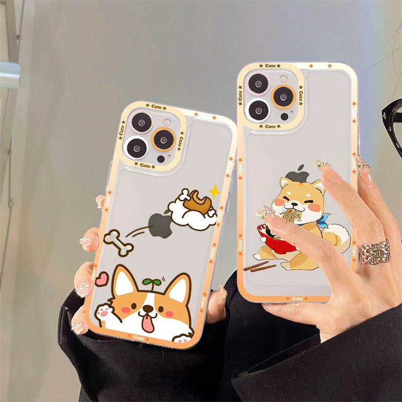

Cute Corgi Phone Case For IPhone 14 13 12 11 Pro Max XS X XR SE 2020 6 7 8 Plus Mini Protective Cover