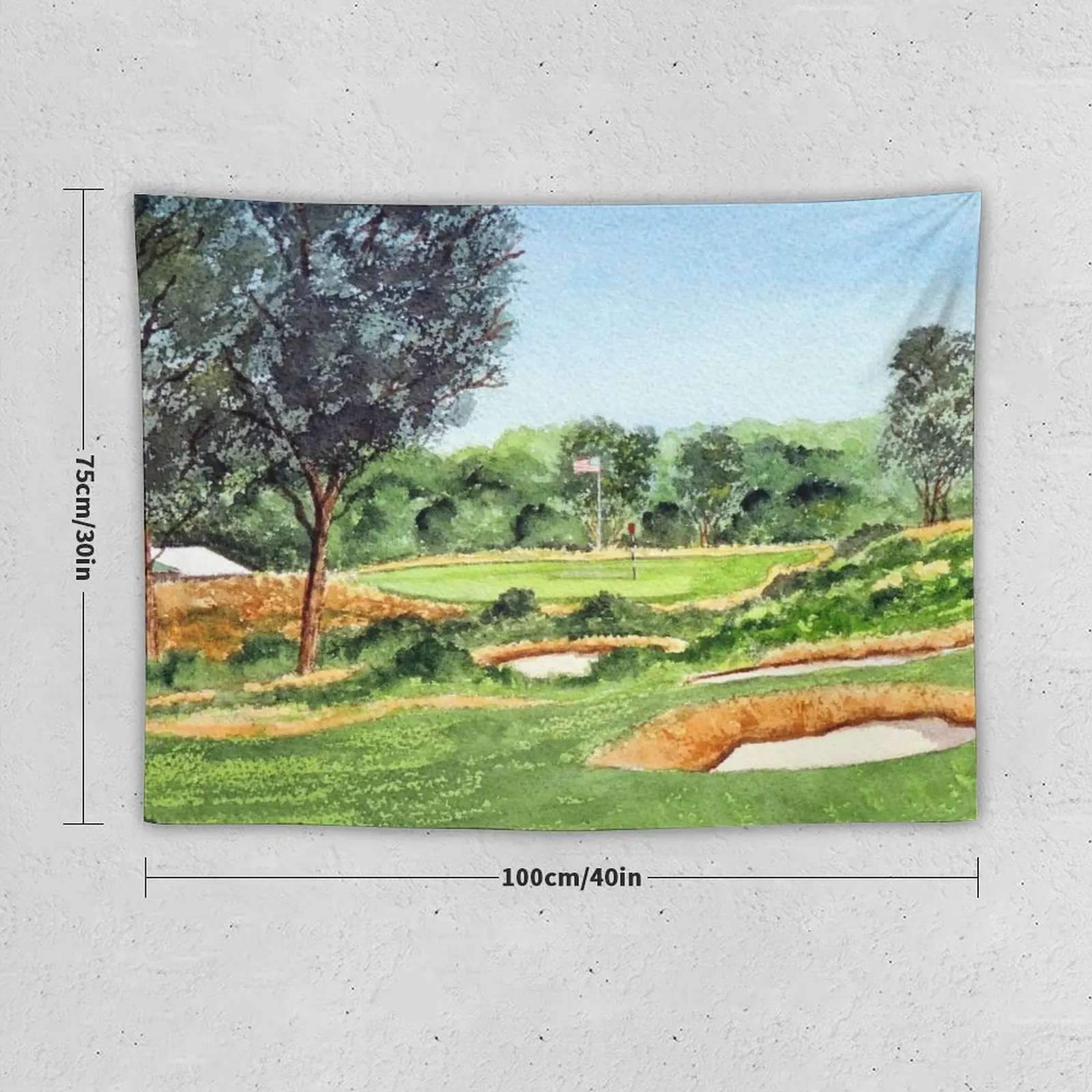 Курс гольфа Merion Гобелен с 16-мя отверстиями Декоративные настенные фрески Декор