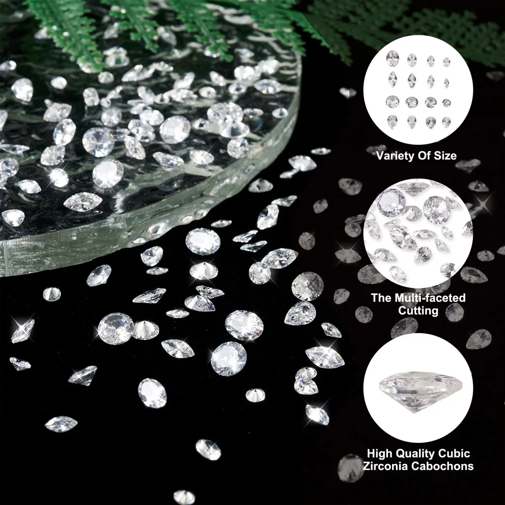 150Pcs Druzy Rhinestone Resin Cabochons Tear Drop Flat Round Flat Back For Jewelry Making Hair Clips Earring DIY Embellishments