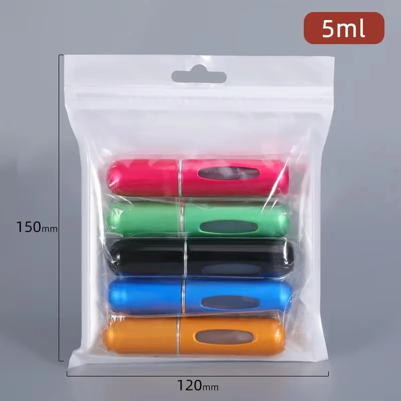 

5pcs Refillable Aluminum Bottle Small Vials Top Quality Perfume Spray Container Empty Tool Travel Liquid Perfume Bottles