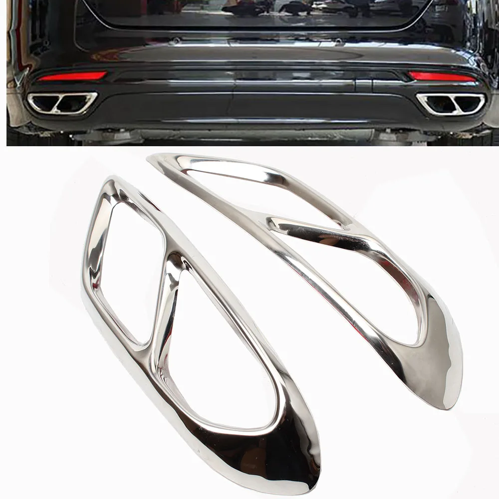 

For Ford Mondeo/Fusion Sedan 2013-2019 Car Rear Dual Exhaust Muffler End Pipe Sticker Cover Trim Stainless Steel Chrome black